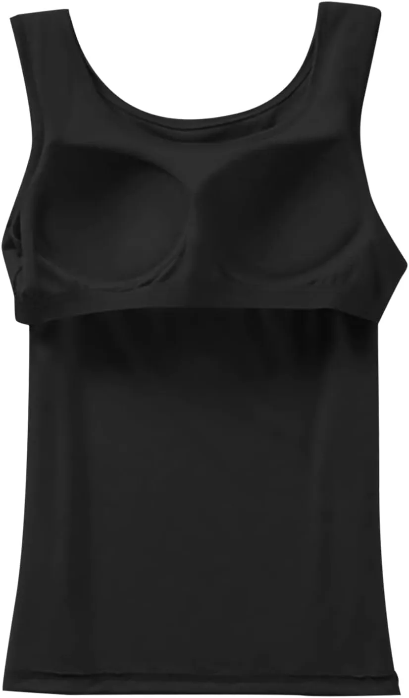 Camisole Tops with Built in Bra for Women Summer Modal Casual Running Layering Fitness Workout Outfits Shirts Cami
