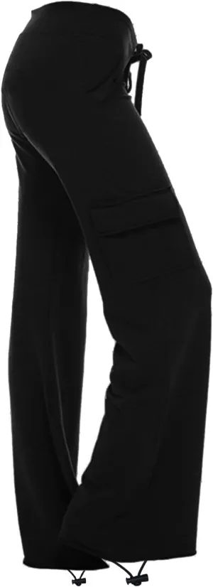 Cargo Pants for Women High Waisted Casual Pants Baggy Straight Wide Leg Hippie Trousers Y2K Streetwear with Pockets