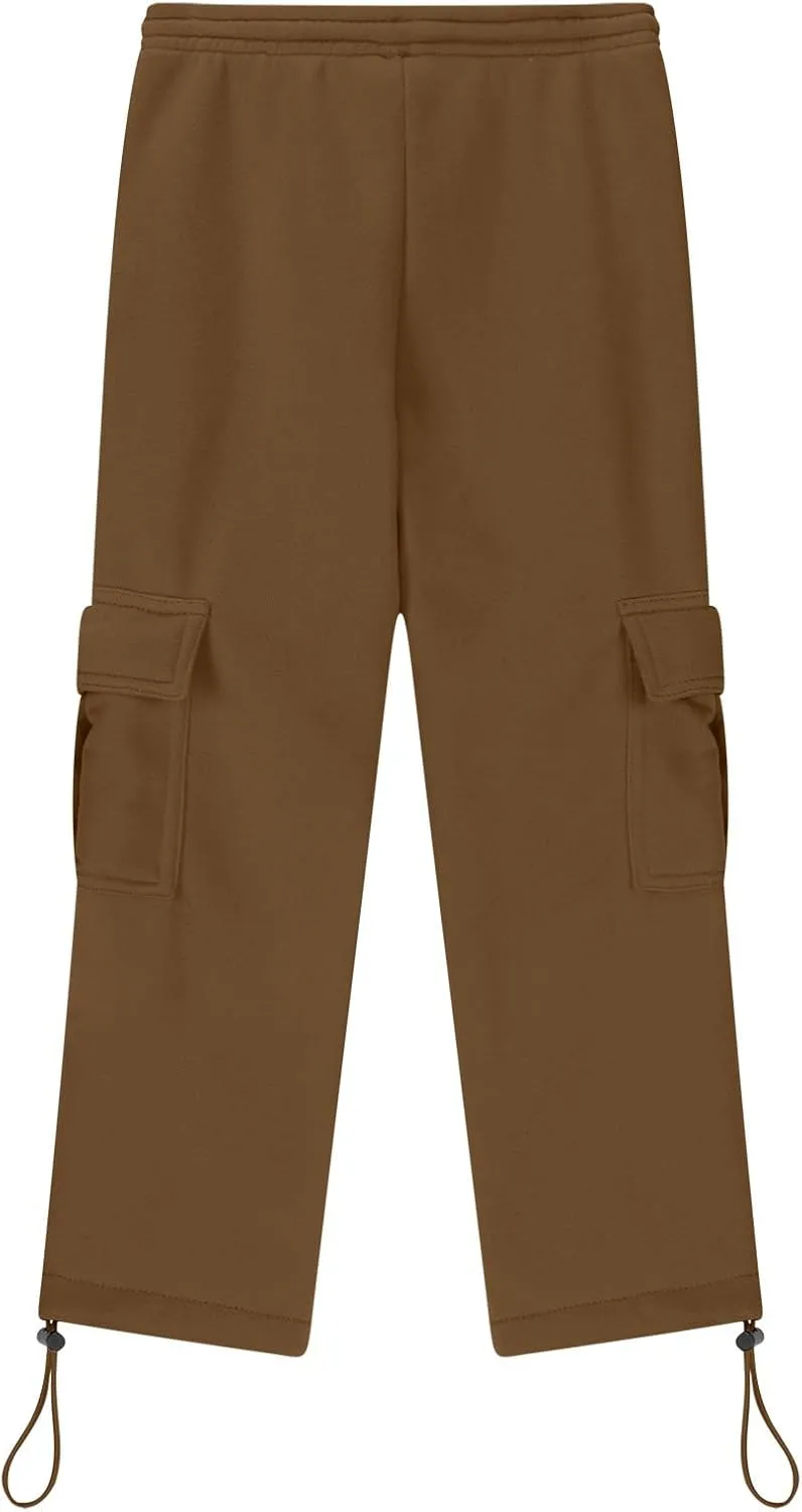 Cargo Sweatpants for Teen Boys Casual Elastic Waist Drawstring Sweat Pants Teens Active Workout Joggers with Pockets