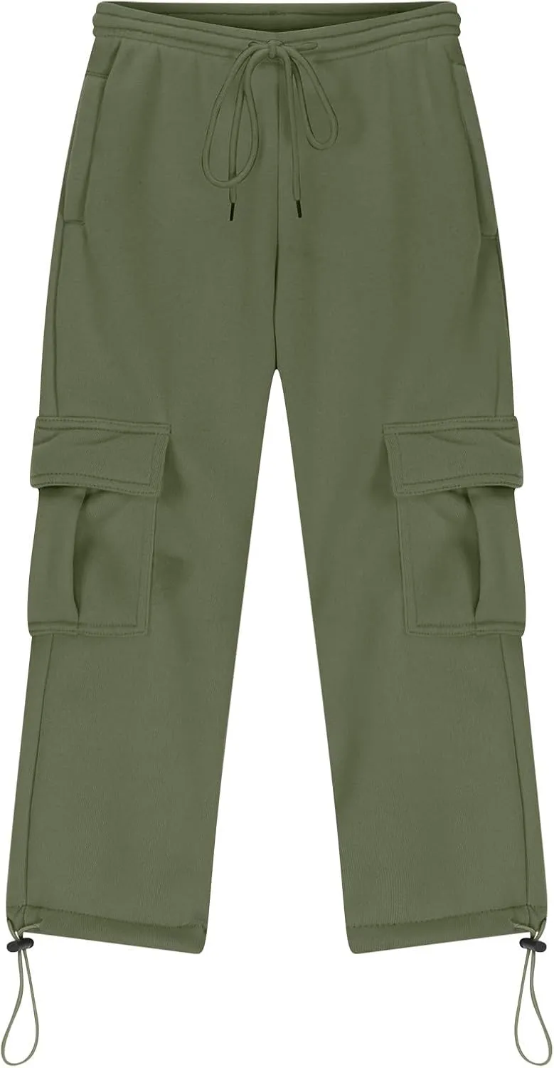 Cargo Sweatpants for Teen Boys Casual Elastic Waist Drawstring Sweat Pants Teens Active Workout Joggers with Pockets
