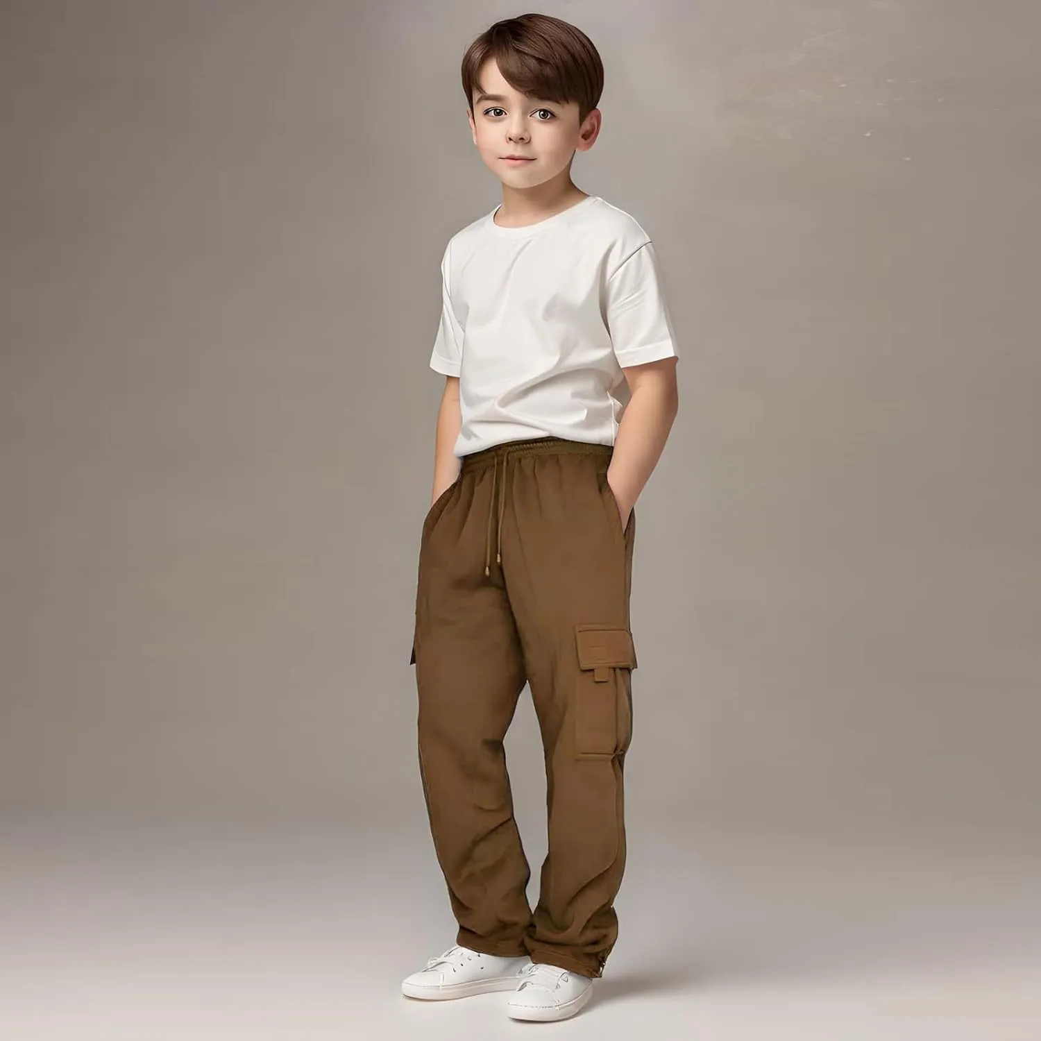 Cargo Sweatpants for Teen Boys Casual Elastic Waist Drawstring Sweat Pants Teens Active Workout Joggers with Pockets