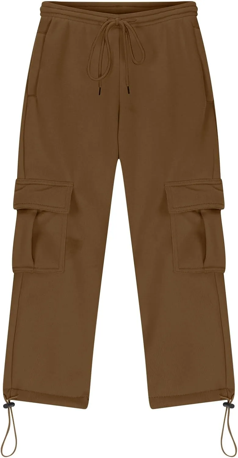Cargo Sweatpants for Teen Boys Casual Elastic Waist Drawstring Sweat Pants Teens Active Workout Joggers with Pockets