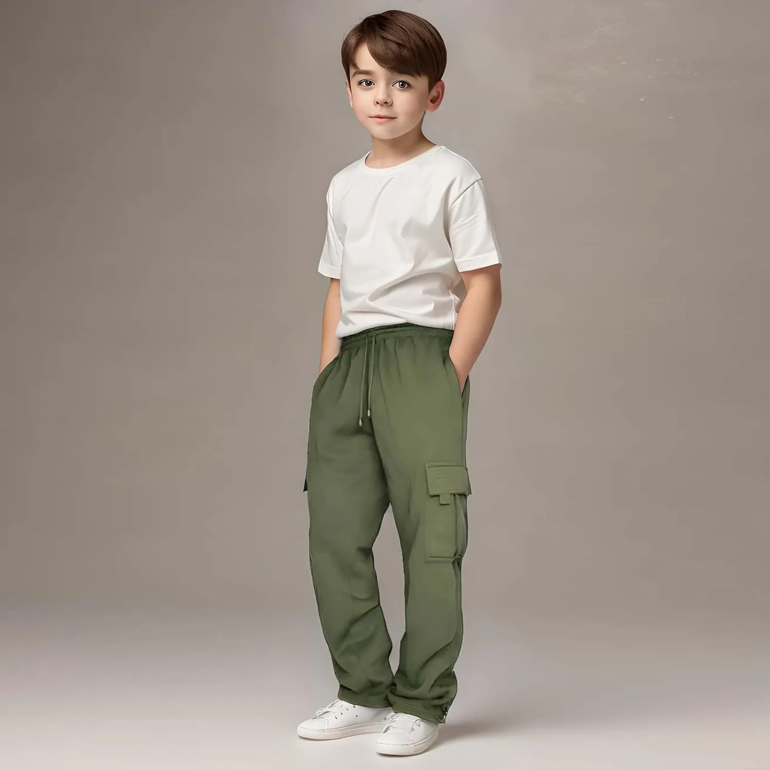 Cargo Sweatpants for Teen Boys Casual Elastic Waist Drawstring Sweat Pants Teens Active Workout Joggers with Pockets