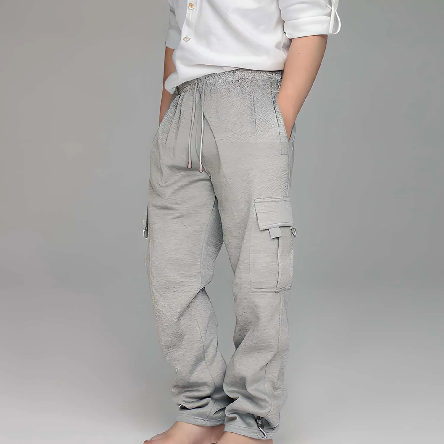 Cargo Sweatpants for Teen Boys Casual Elastic Waist Drawstring Sweat Pants Teens Active Workout Joggers with Pockets