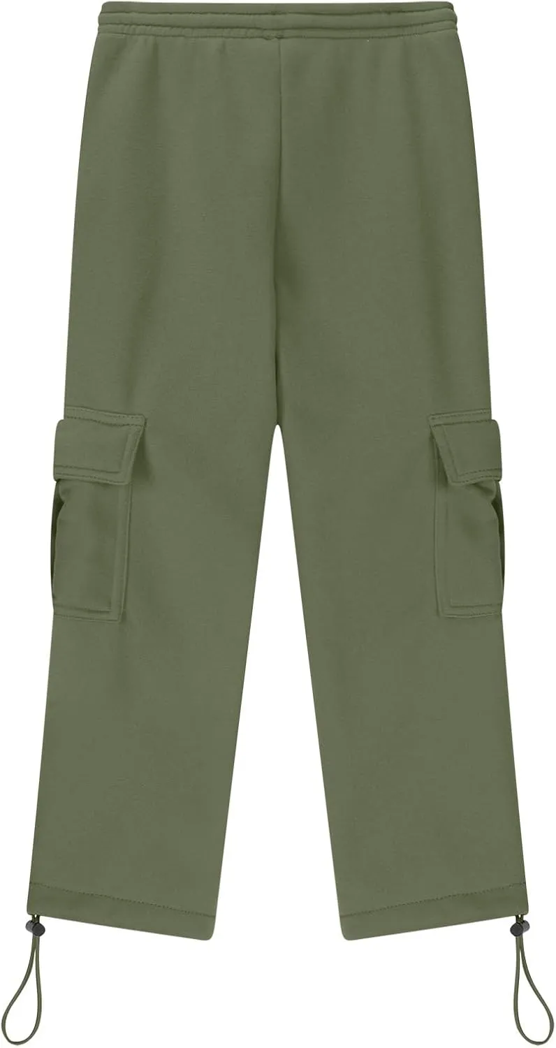 Cargo Sweatpants for Teen Boys Casual Elastic Waist Drawstring Sweat Pants Teens Active Workout Joggers with Pockets