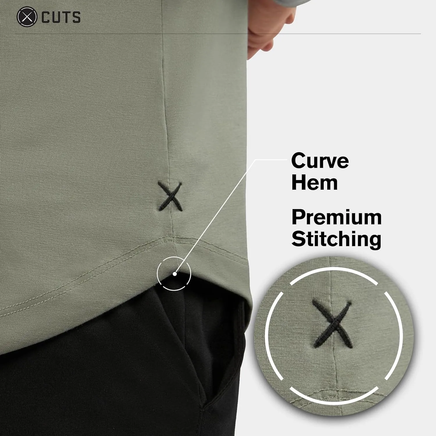 Clothing Men's Premium AO Casual Crew Neck Long Sleeve Shirt | Classic Curve Hem | PYCA Pro Soft Fabric