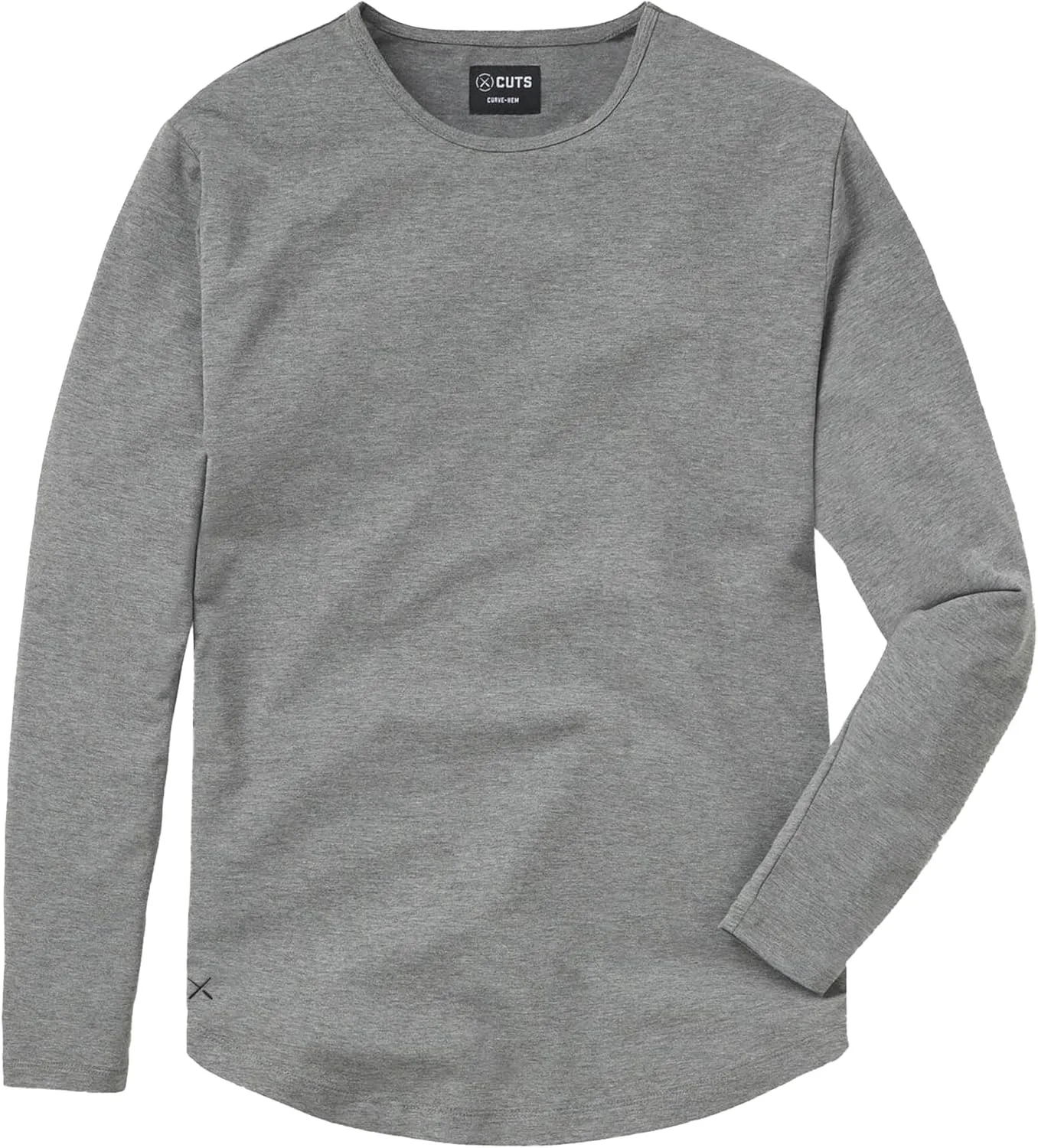 Clothing Men's Premium AO Casual Crew Neck Long Sleeve Shirt | Classic Curve Hem | PYCA Pro Soft Fabric