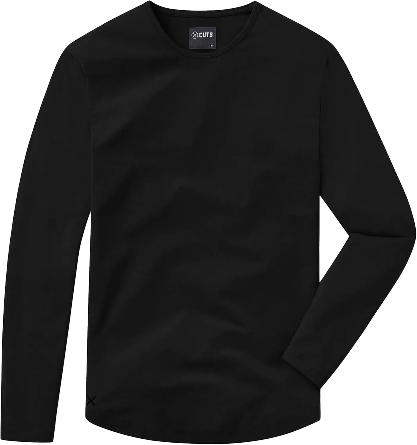 Clothing Men's Premium AO Casual Crew Neck Long Sleeve Shirt | Classic Curve Hem | PYCA Pro Soft Fabric