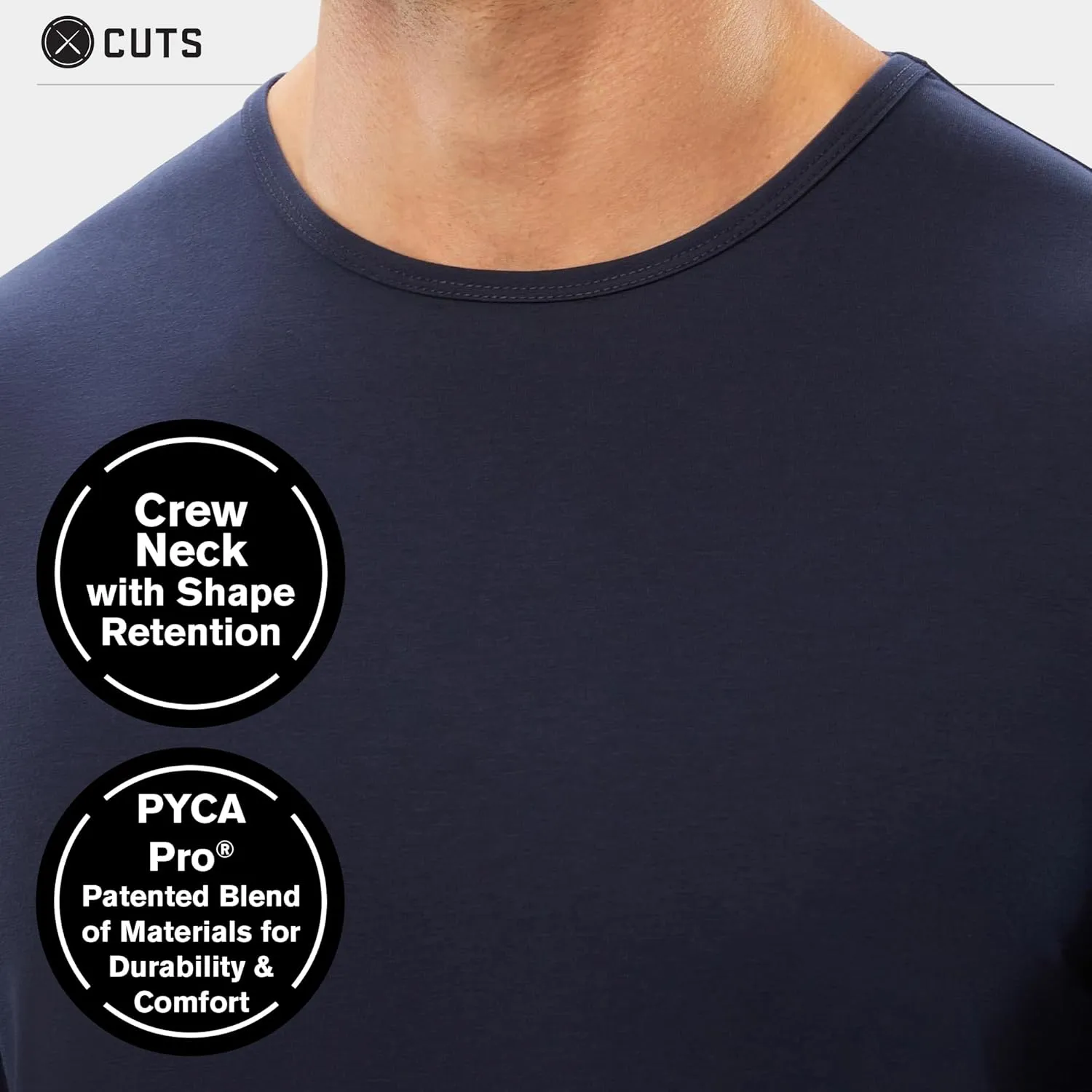 Clothing Men's Premium AO Casual Crew Neck Long Sleeve Shirt | Classic Curve Hem | PYCA Pro Soft Fabric