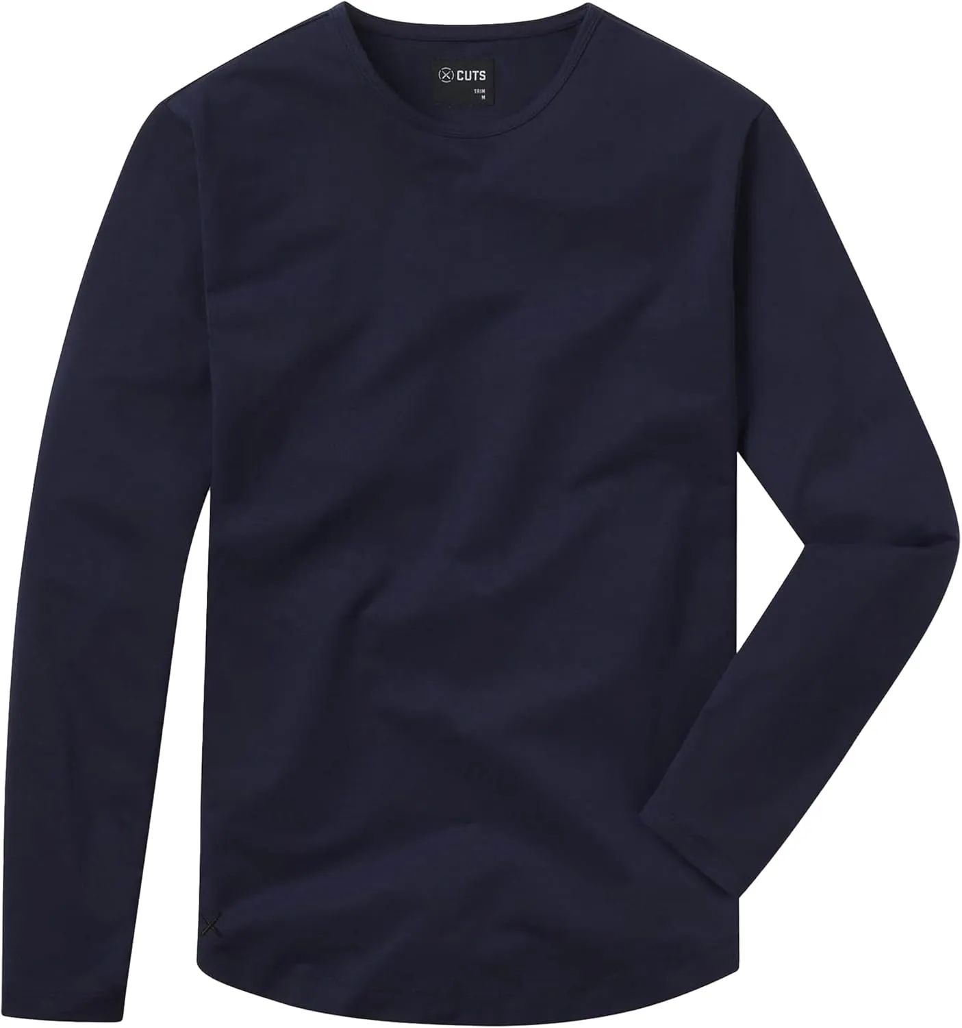 Clothing Men's Premium AO Casual Crew Neck Long Sleeve Shirt | Classic Curve Hem | PYCA Pro Soft Fabric