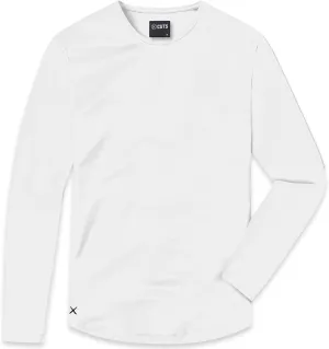 Clothing Men's Premium AO Casual Crew Neck Long Sleeve Shirt | Classic Curve Hem | PYCA Pro Soft Fabric