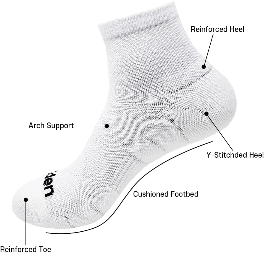 Cotton Ankle Athletic Running Socks Cushion Padded Moisture Wicking Low Cut