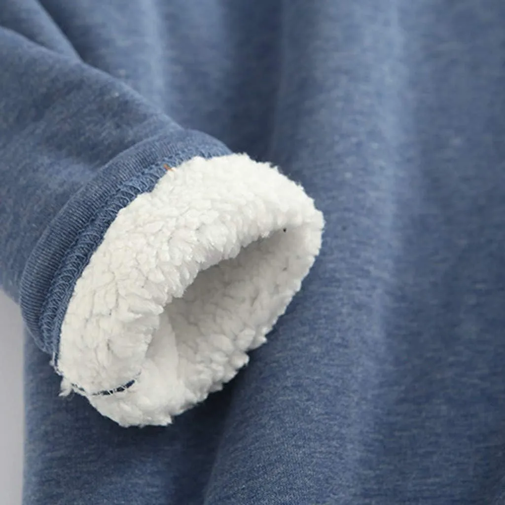 Crewneck Sweatshirt for Women 2024 Winter Warm Sherpa Lined Fleece Sweaters Long Sleeve Pullover Tops Comfy Soft