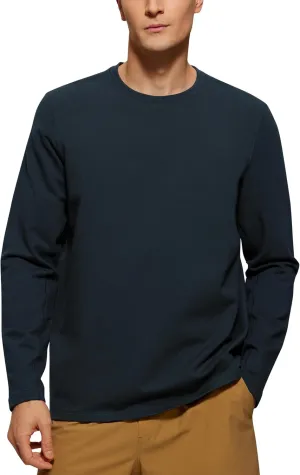 CRZ YOGA Fleece Crewneck Sweatshirt for Men Long Sleeve Breathable Workout Casual Pullover Basic Sweat Shirts
