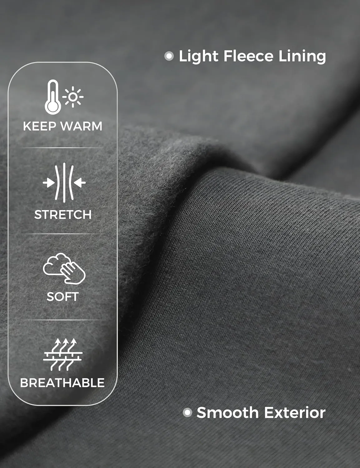 CRZ YOGA Fleece Crewneck Sweatshirt for Men Long Sleeve Breathable Workout Casual Pullover Basic Sweat Shirts