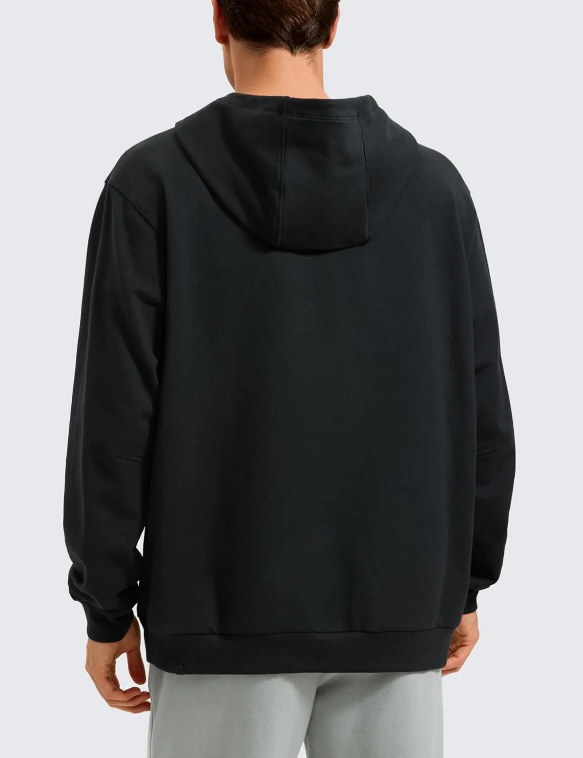 CRZ YOGA Mens Fleece Hoodies Basic Casual Hooded Sweatshirts Long Sleeve Pullover Workout Tops with Pocket