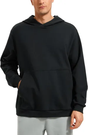 CRZ YOGA Mens Fleece Hoodies Basic Casual Hooded Sweatshirts Long Sleeve Pullover Workout Tops with Pocket