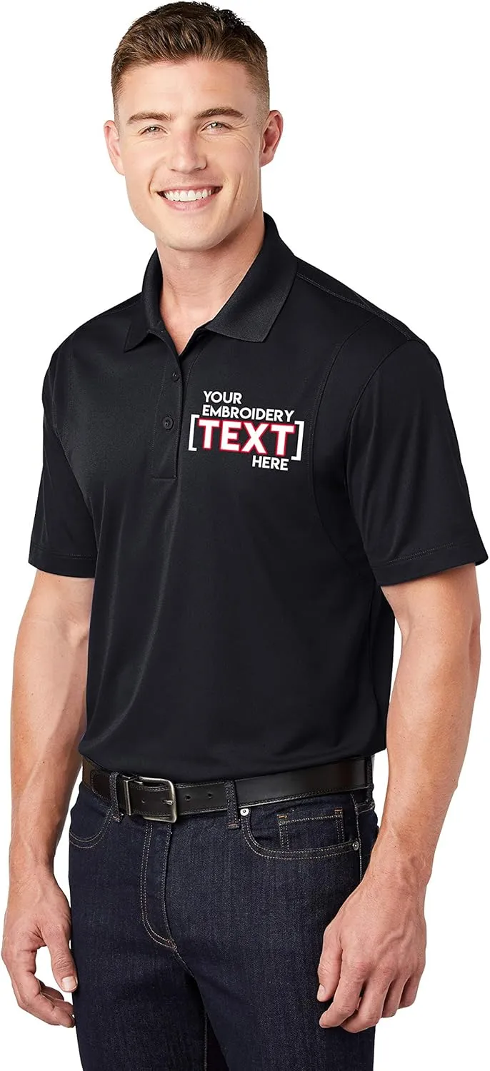 Custom Embroidered Moisture Wicking Performance Polo - Embroidery Collar Polo Shirts