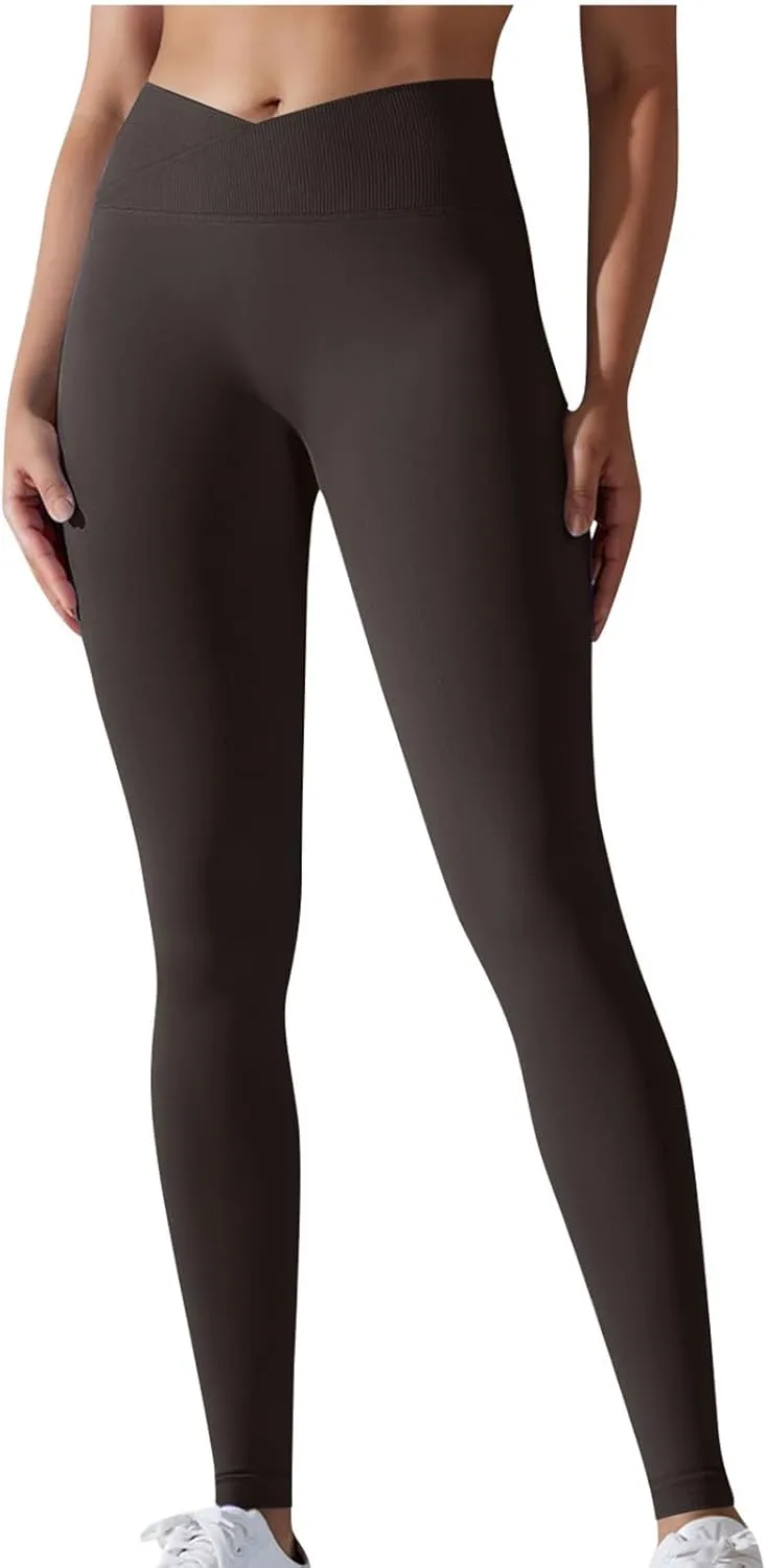 DASAYO Leggings for Women Seamless Breathable High Waisted Tummy Control Buttery Soft Yoga Pants Gilrs Fitness Gym Clothes