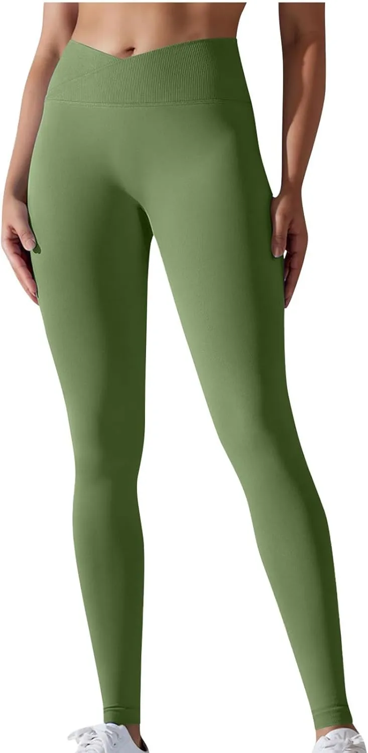DASAYO Leggings for Women Seamless Breathable High Waisted Tummy Control Buttery Soft Yoga Pants Gilrs Fitness Gym Clothes