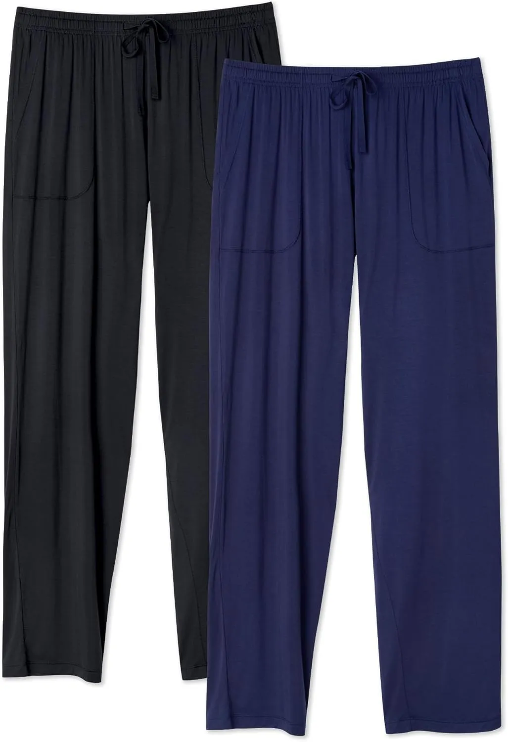 DAVID ARCHY Mens Pajama Pants Bamboo Rayon Lightweight Sleep Bottoms, Breathable Lounge Pants with Pockets Comfy PJs, 2 Pack
