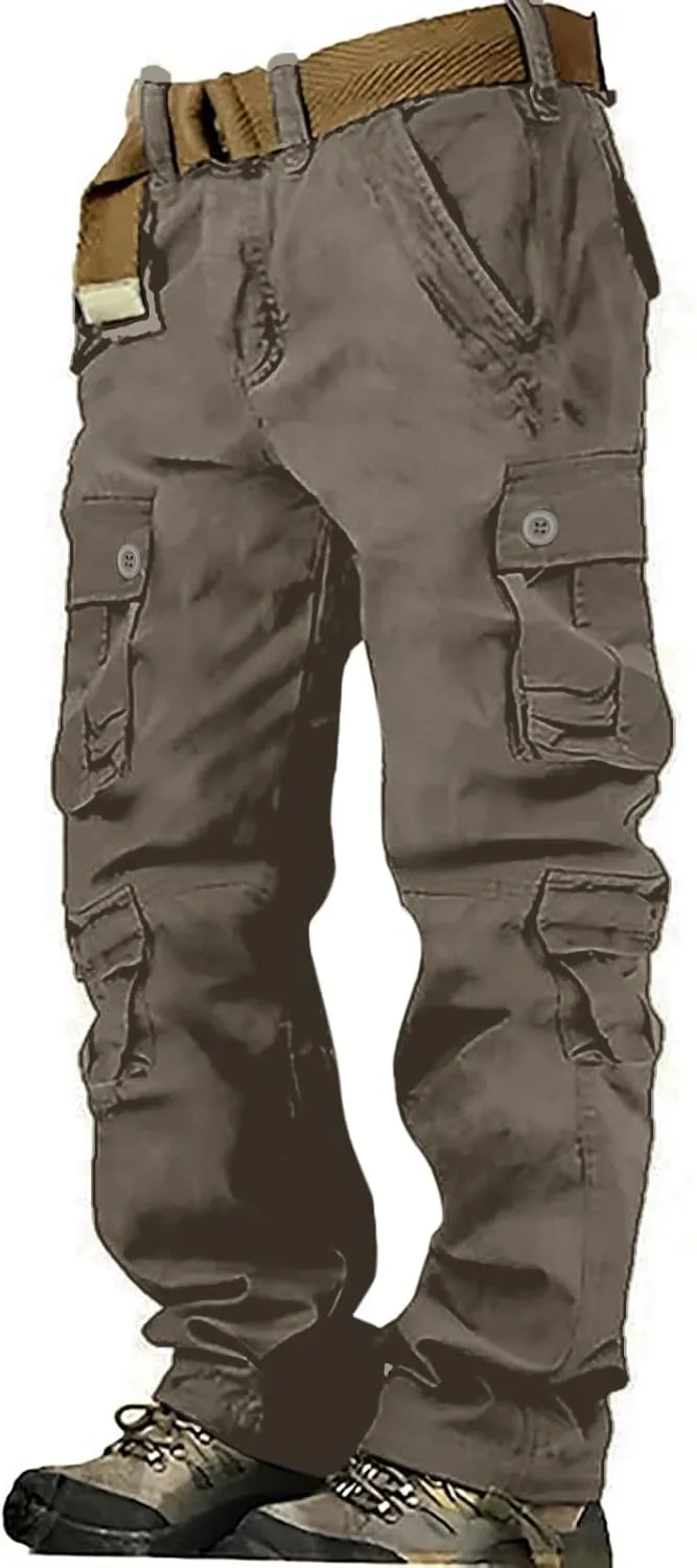 Day Today 2024 Chino Pants Regular Fit Flex Cargo Pants for Men Athletic Works Pants for Men Flex Stretch Lightweight Mens Joggers - High Stretch Multi-Pocket Cargo Pants Relaxed Fit