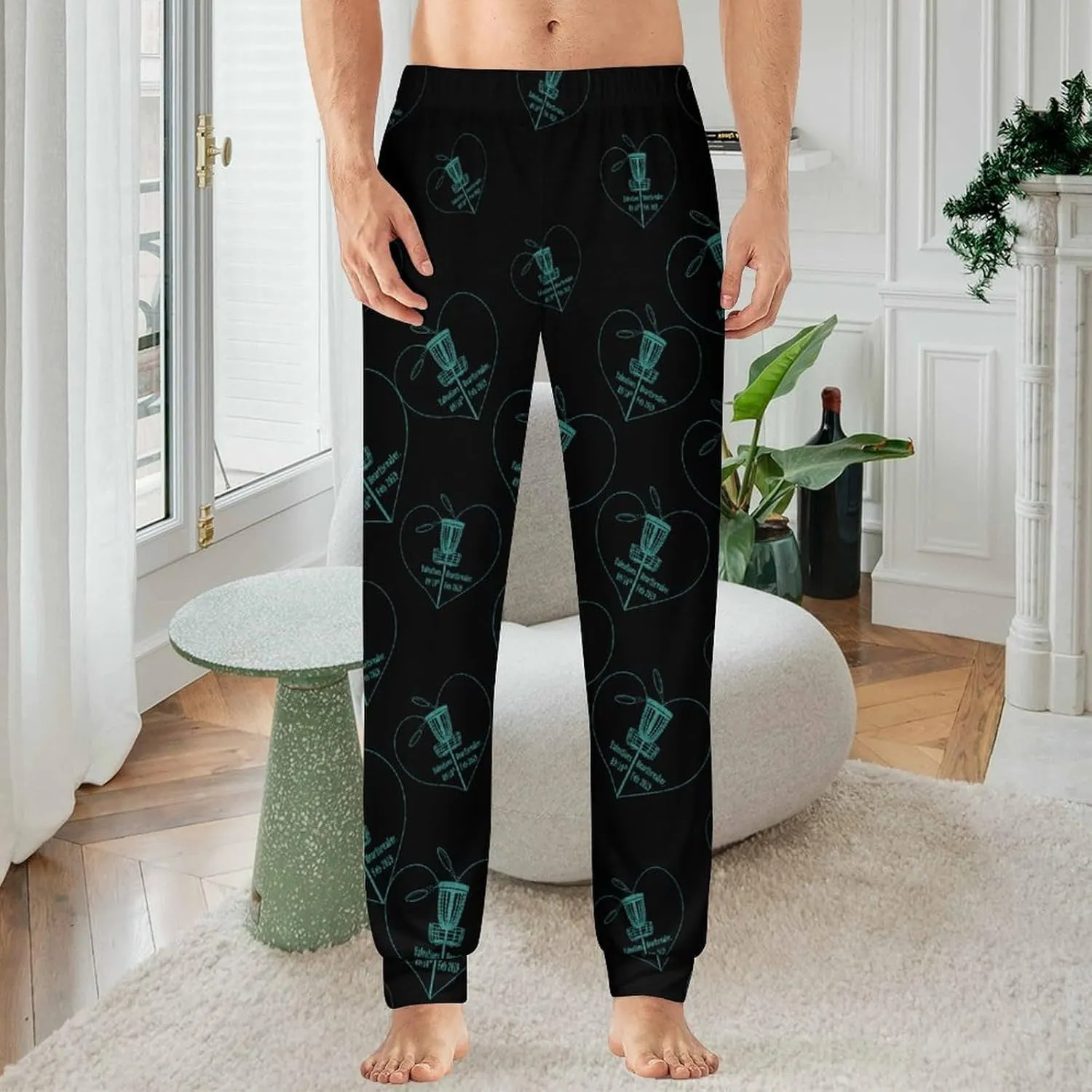 Disc Golf Icon Basket Breathable Mens Pajama Pants Lounge Sleep PJ Bottoms Sleepwear Jogger Pockets