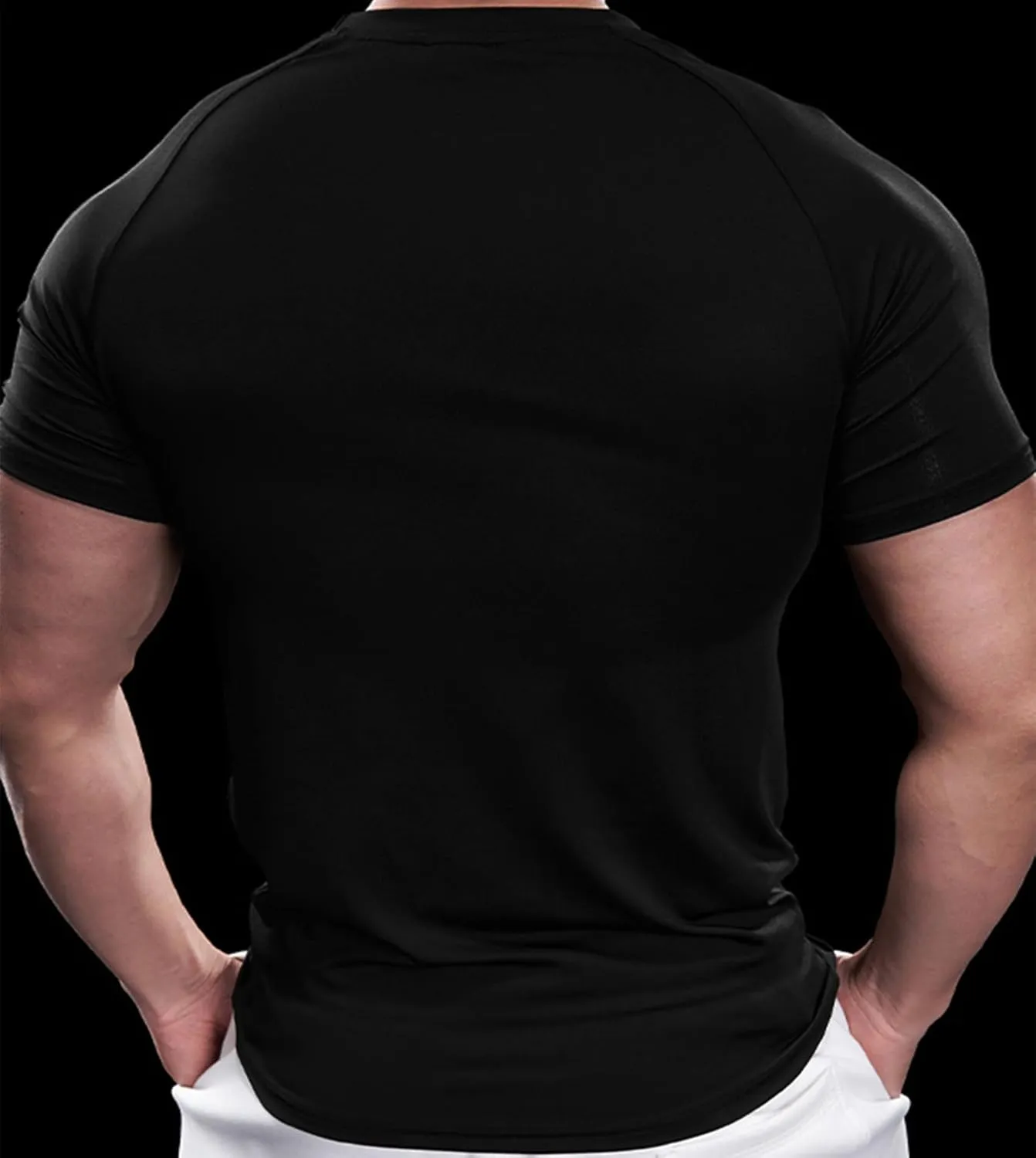Fioboc Compression Shirts PerformancePro Active Crew Neck Tee Moisture Wicking Quick Dry Gym Running Shirts S-4XL
