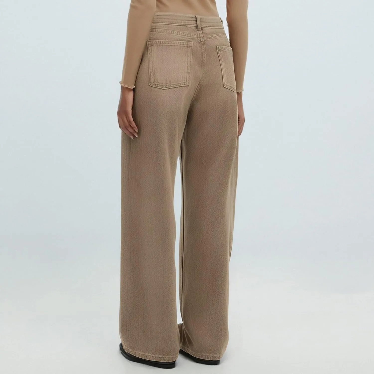 Flare Jeans for Women 2025 Summer Wide Leg Casual Jeans Vintage High Waisted Straight Stretch Pants with Pockets