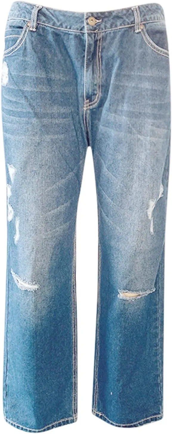 Flare Jeans for Women High Rise Button Loose Fit Denim Pants Comfortable Streetwear Mom Stretch Jeans for Women Curvy