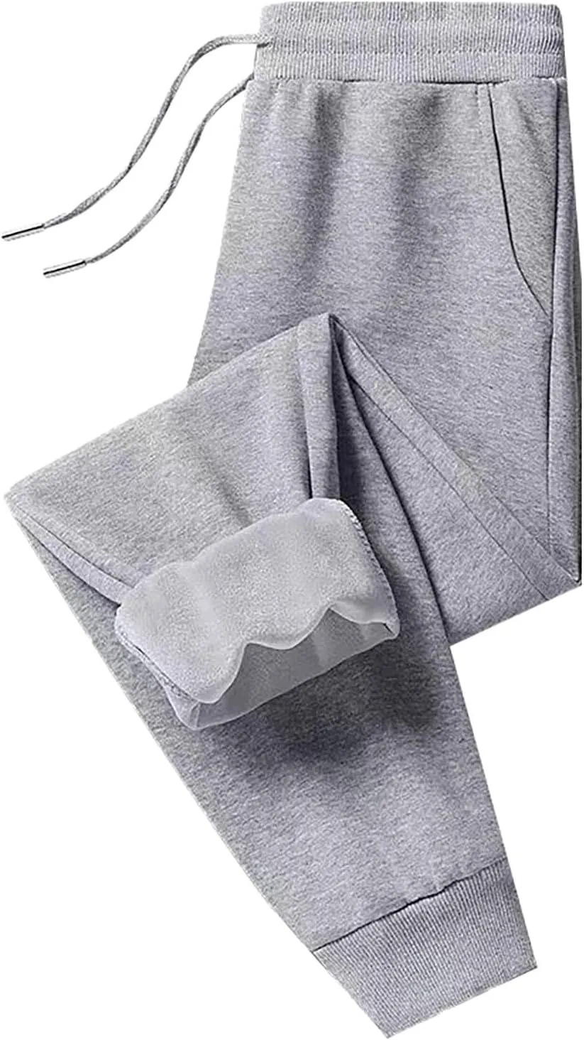 Fleece Lined Sweatpants Women Joggers for Women Casual Pants High Waisted Thermal Winter Warm Pants for Straight