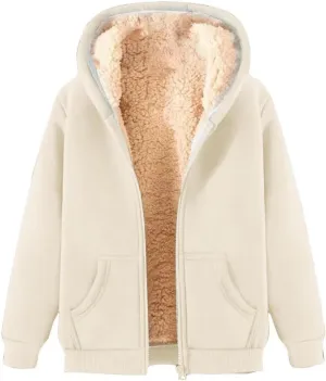 FMCHICO Fleece Lined Jackets for Men Winter Coats Fashion Zip Up Hoodies Sweatshirts Warm Sherpa Cardigan