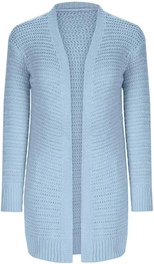 FMCHICO Women's 2024 Fall Long Batwing Sleeve Open Front Chunky Knit Cardigan Sweater
