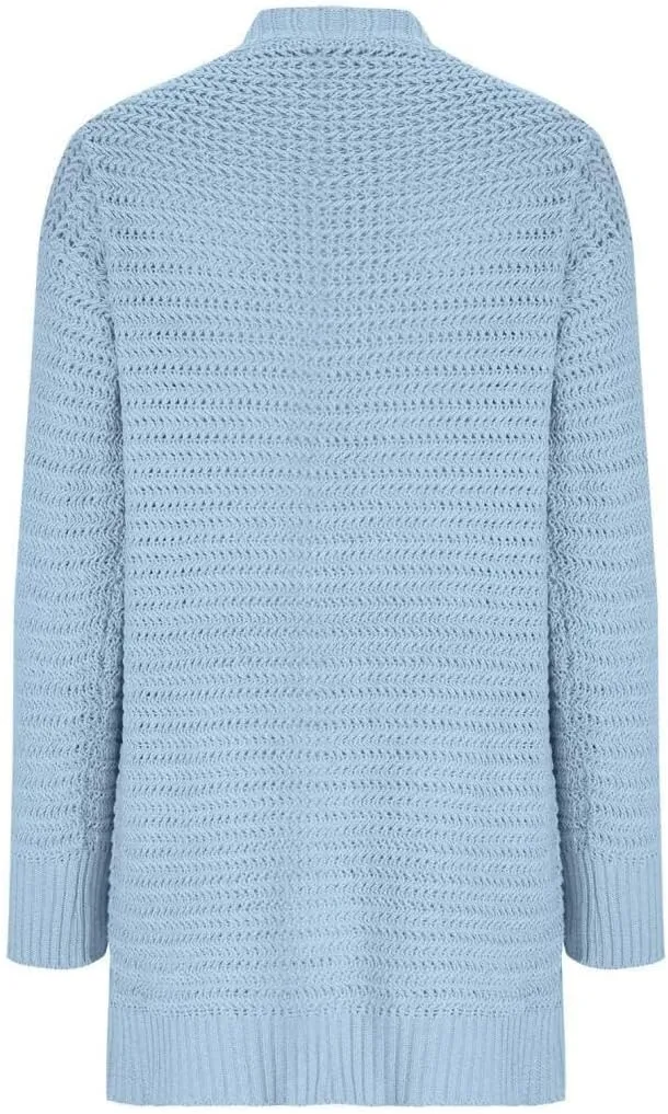 FMCHICO Women's 2024 Fall Long Batwing Sleeve Open Front Chunky Knit Cardigan Sweater
