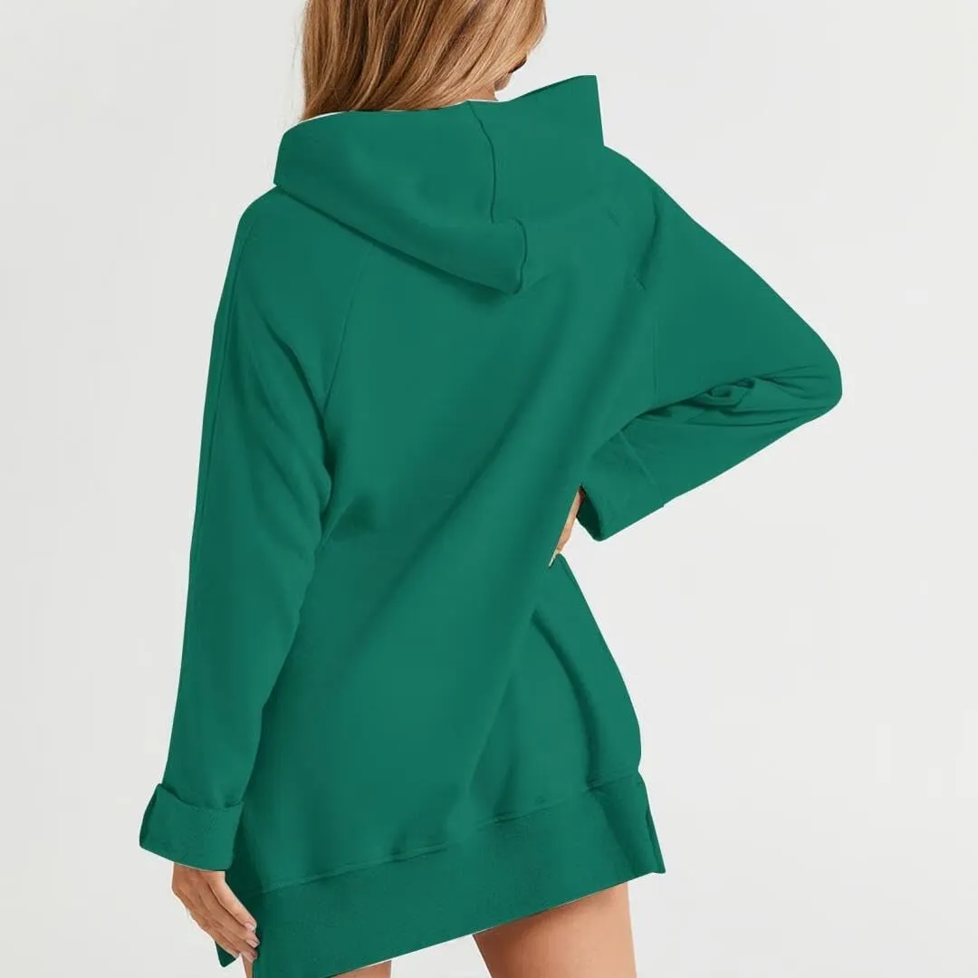 FMCHICO Women's Casual Oversized Fleece Hoodie Sweatshirts Loose Pullover Tunic Fall Outfits