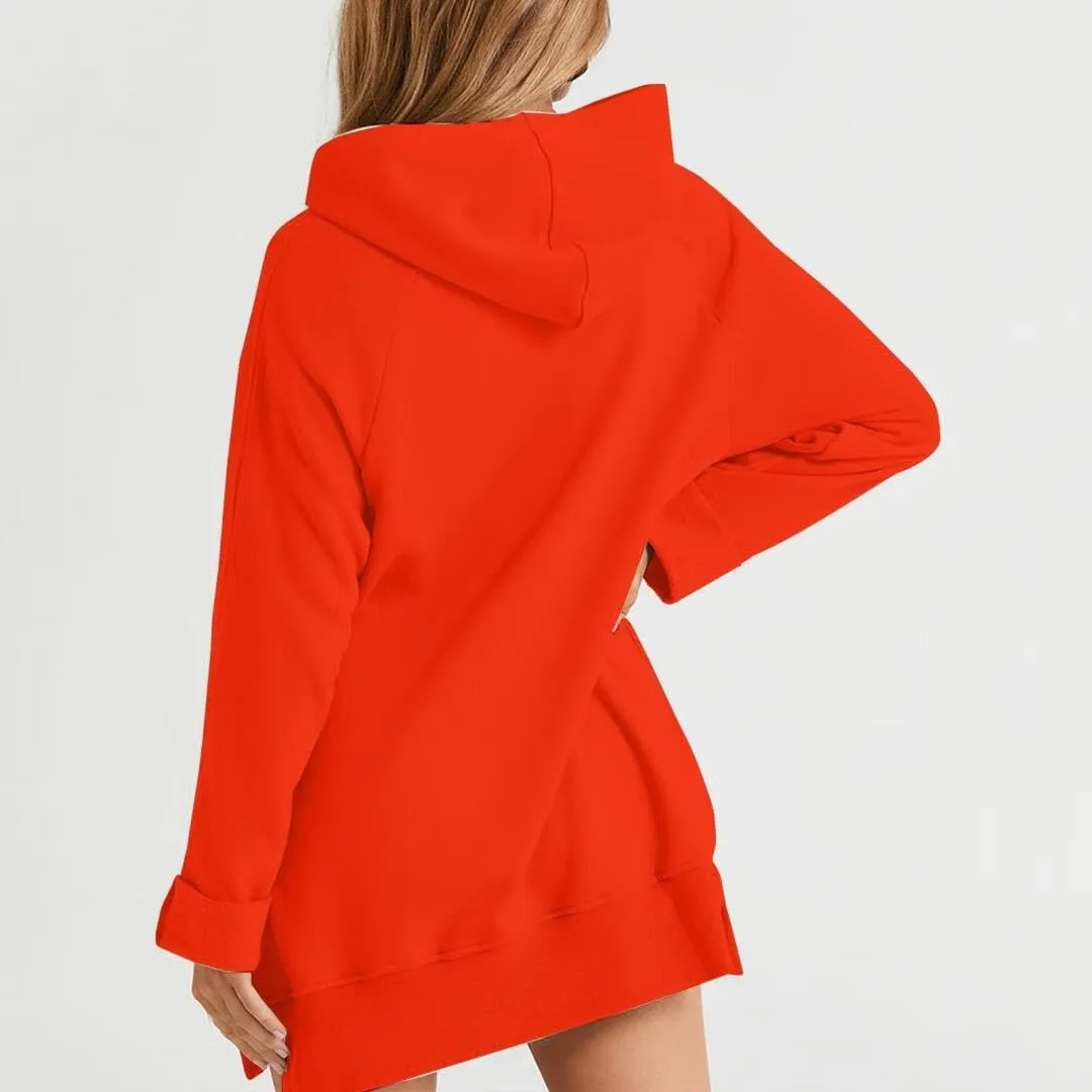 FMCHICO Women's Casual Oversized Fleece Hoodie Sweatshirts Loose Pullover Tunic Fall Outfits