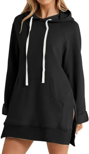 FMCHICO Women's Casual Oversized Fleece Hoodie Sweatshirts Loose Pullover Tunic Fall Outfits
