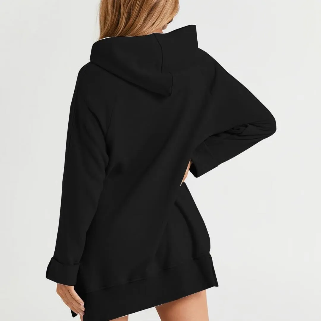 FMCHICO Women's Casual Oversized Fleece Hoodie Sweatshirts Loose Pullover Tunic Fall Outfits