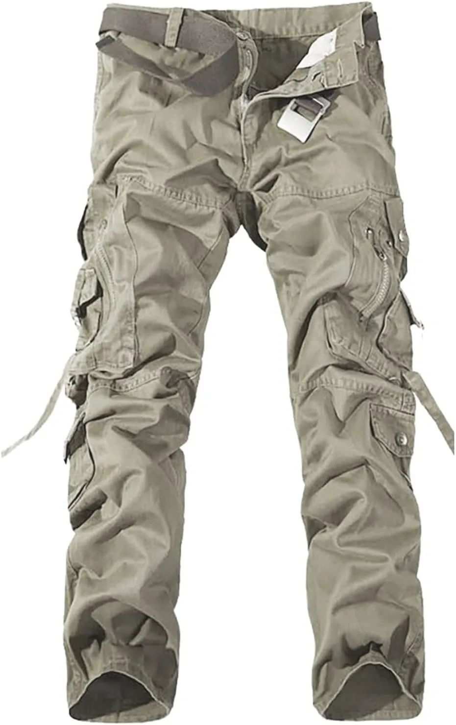 for Men Stretch Men's Slim Fit Fleece Pants Winter Big and Tall Stretch Jogger Sweatpants Sweatpants for Men Men's Sweatpants Casual Lounge Cotton Pants Open Bottom Straight ZXUS0215-SALE1690 Khaki