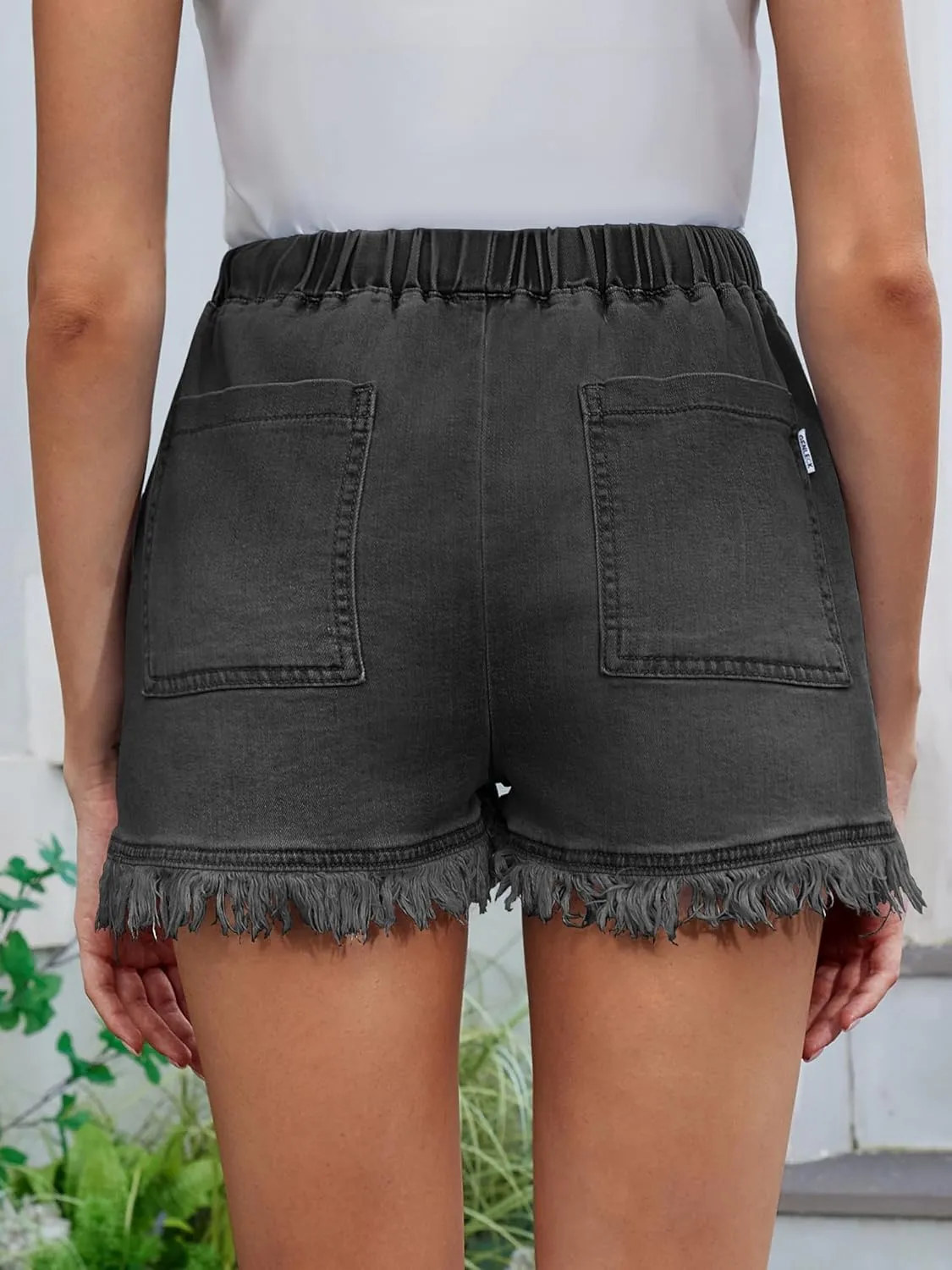 Genleck Jean Shorts for Womens 2025 Denim High Waisted Stretchy Lightweight Cute Jeans Y2K Comfy Casual Drawstring