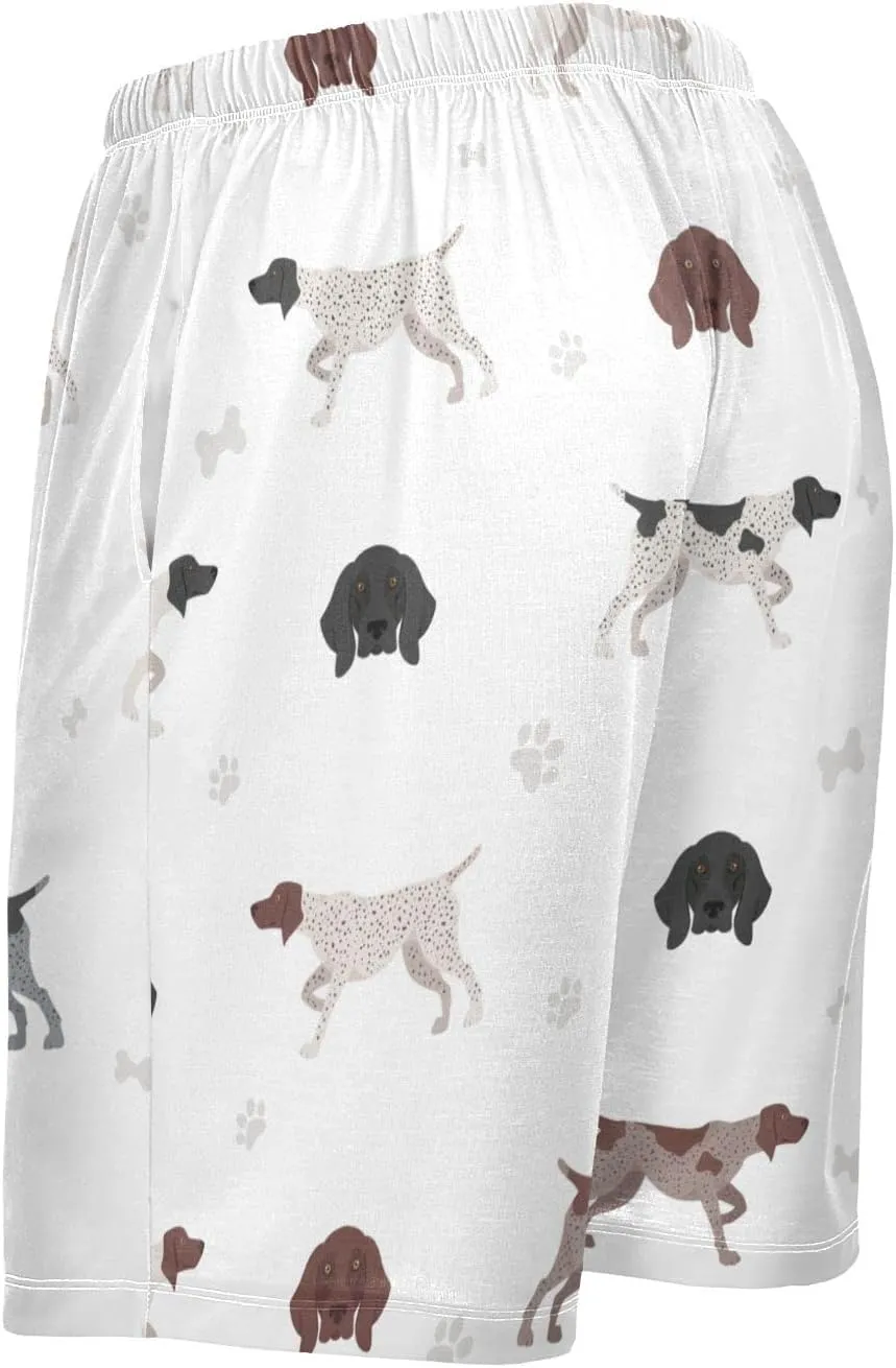 German Shorthaired Pointer Pattern Dog Animal Men's Pajama Pants Shorts Sleepwear Lounge Pajama Bottoms