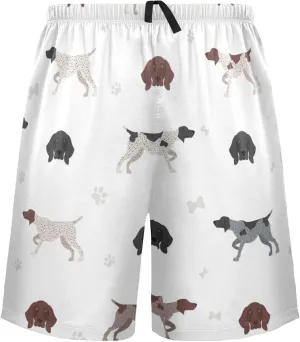 German Shorthaired Pointer Pattern Dog Animal Men's Pajama Pants Shorts Sleepwear Lounge Pajama Bottoms