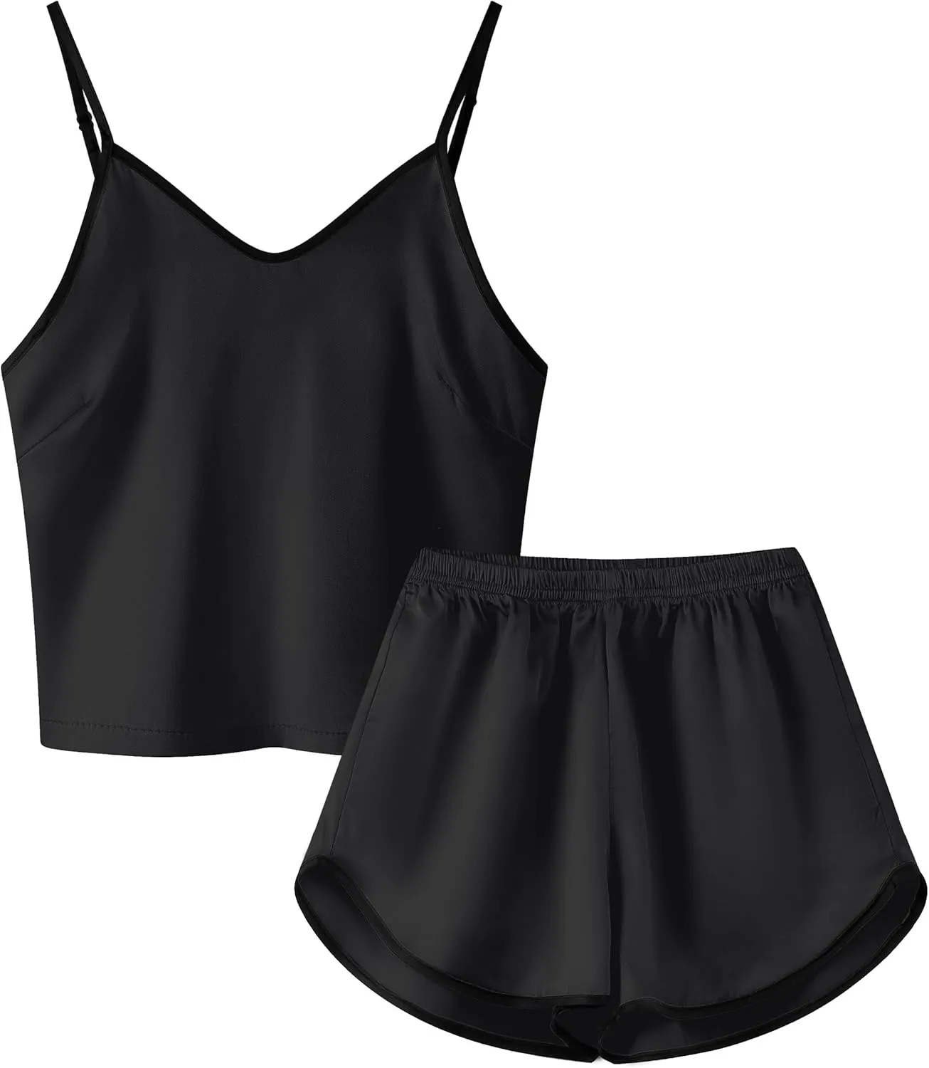 Girls & Women Silk Pajamas Set Satin Camisole Sleepwear 2 Piece Pjs, 3 Years - Women XXL