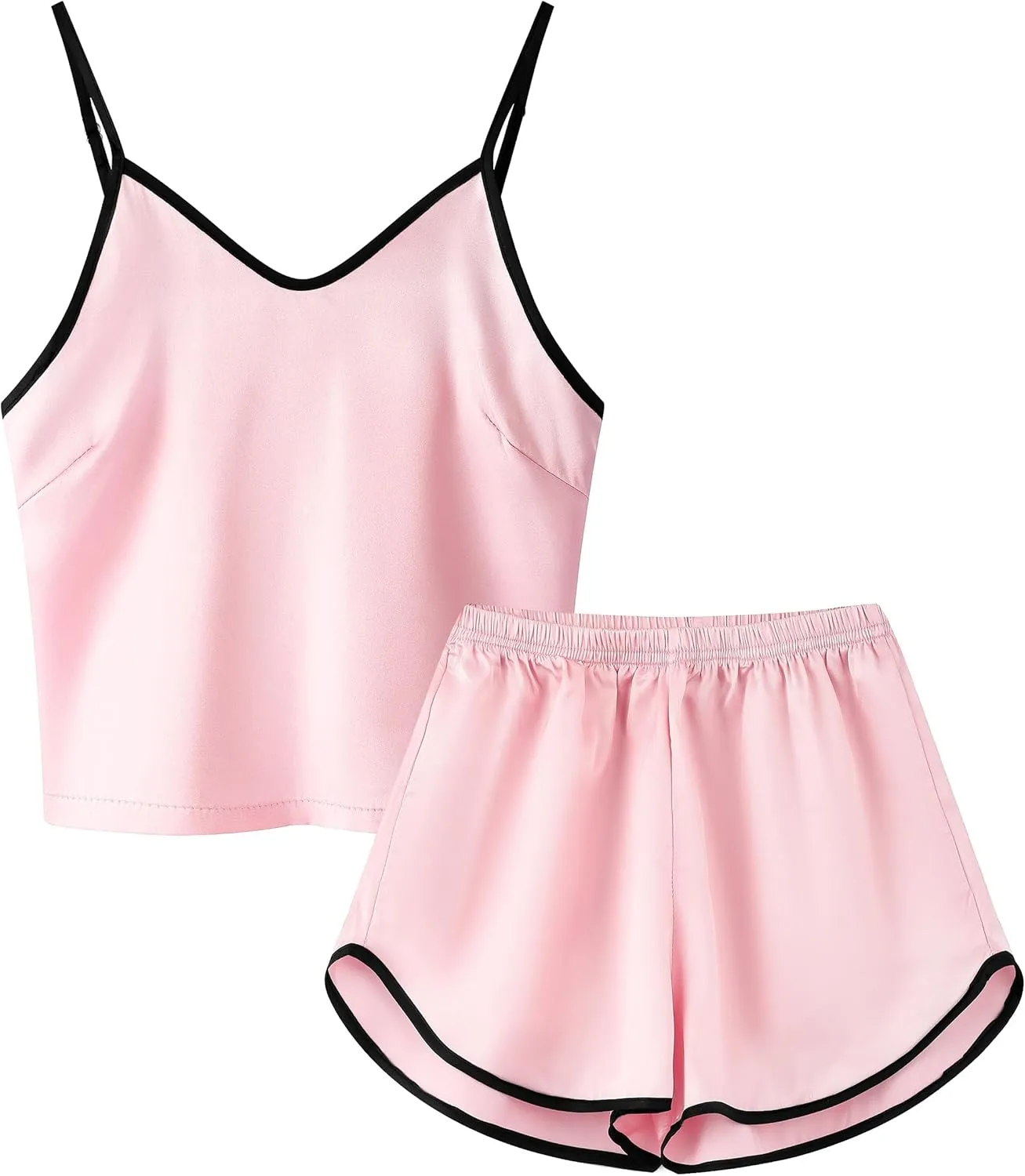 Girls & Women Silk Pajamas Set Satin Camisole Sleepwear 2 Piece Pjs, 3 Years - Women XXL