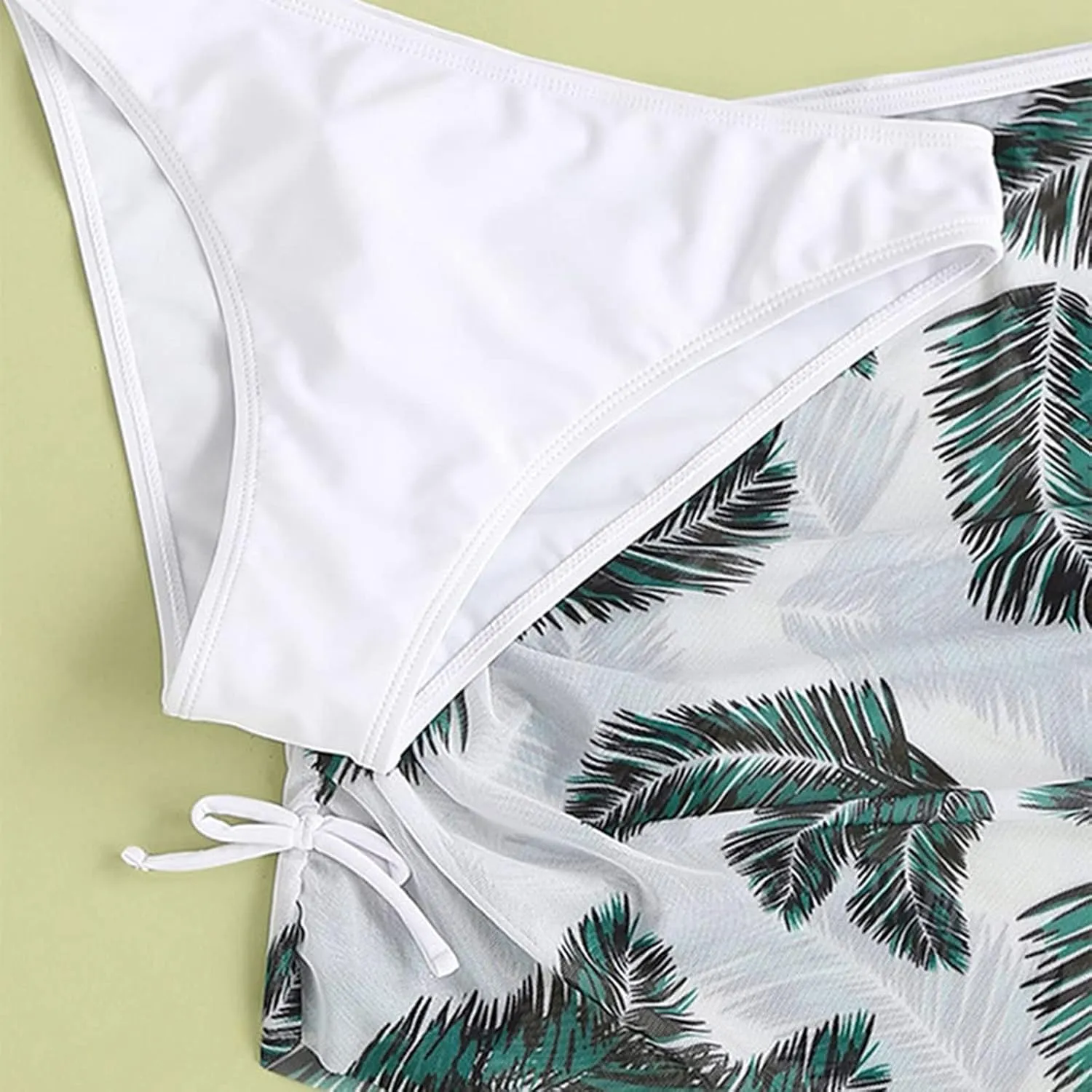 Girls Swimsuit 3 Piece Girls Bathing Suit Boho Bikini Set with Cover Up Tropical Skirt Quick Dry Girls' Swimwear Trendy