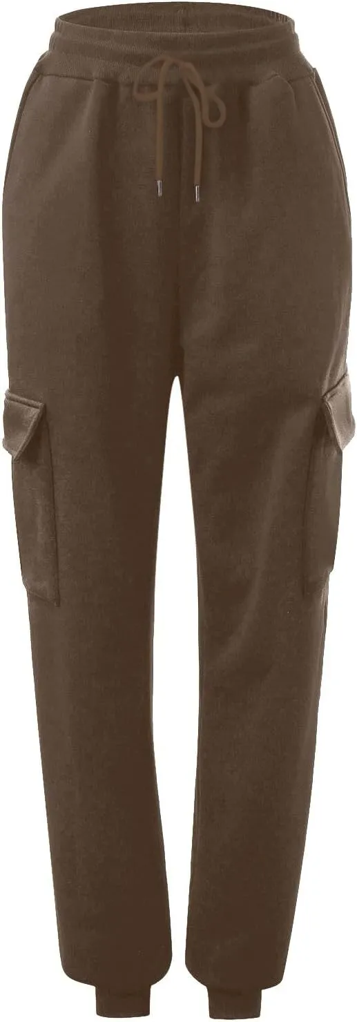 GOKKILRW Womens Cargo Sweatpants 2024 Fall Outfits Straight Leg Baggy Athletic Joggers Solid Drawstring Cinch Lounge Trousers