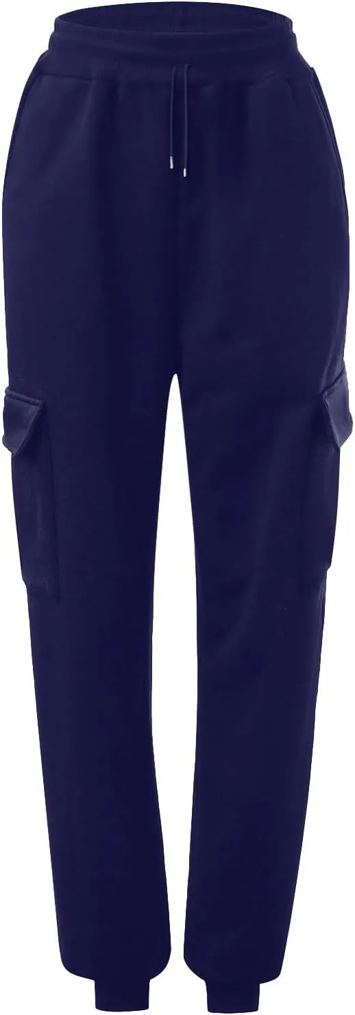 GOKKILRW Womens Cargo Sweatpants 2024 Fall Outfits Straight Leg Baggy Athletic Joggers Solid Drawstring Cinch Lounge Trousers