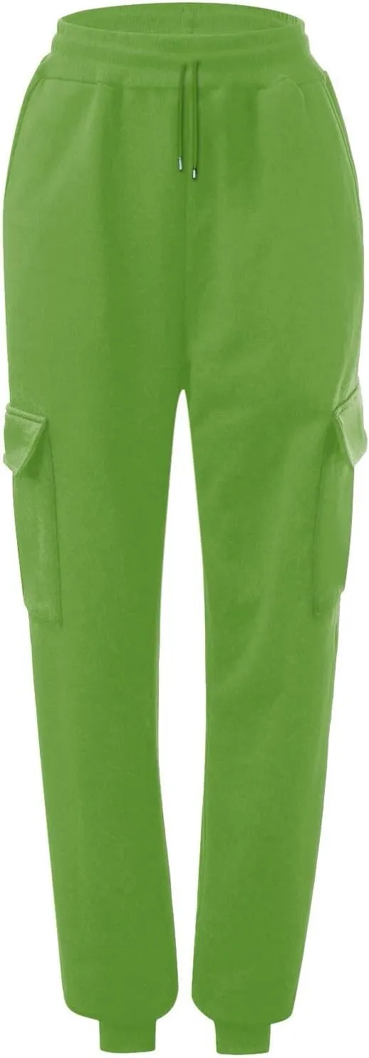 GOKKILRW Womens Cargo Sweatpants 2024 Fall Outfits Straight Leg Baggy Athletic Joggers Solid Drawstring Cinch Lounge Trousers