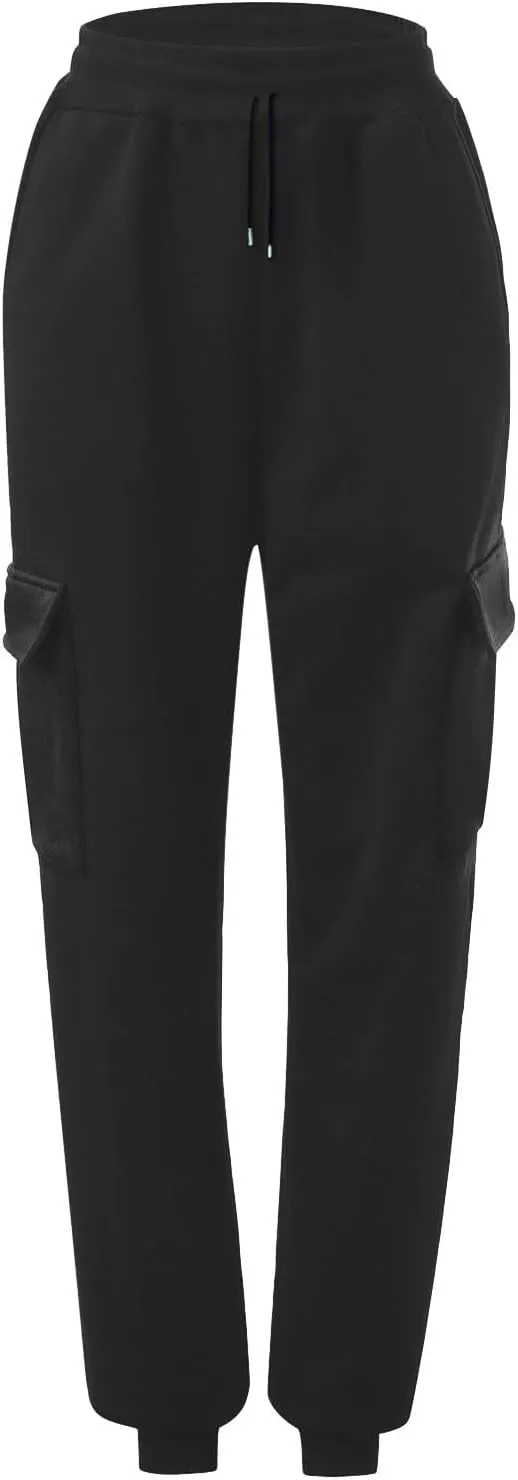 GOKKILRW Womens Cargo Sweatpants 2024 Fall Outfits Straight Leg Baggy Athletic Joggers Solid Drawstring Cinch Lounge Trousers