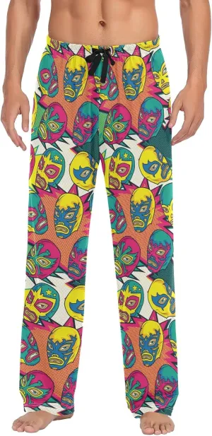 GuoChe Colorful Mexican WrestlePajama Pants for Men Pajama Bottoms Mens Lounge Pants XL